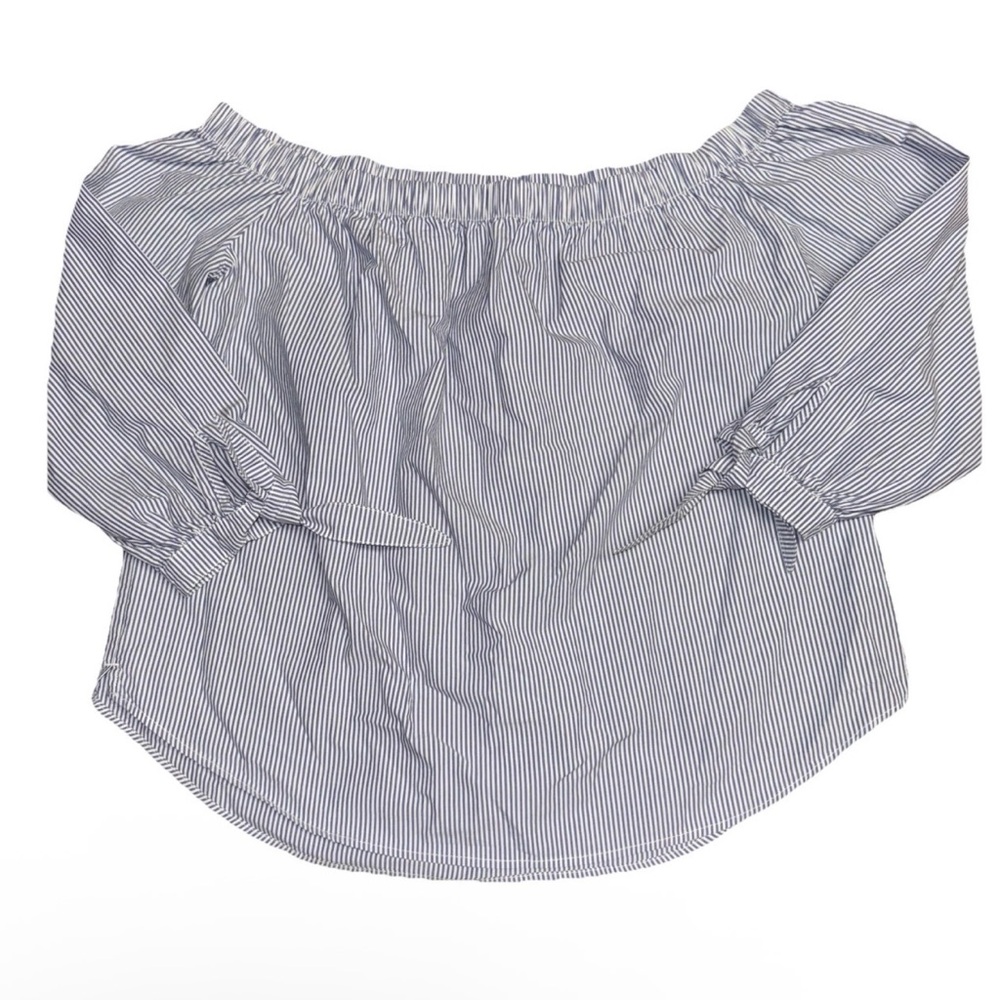 Abercrombie & Fitch Cotton Off The‎ Shoulder Top Cropped Tie Sleeves Medium Cute